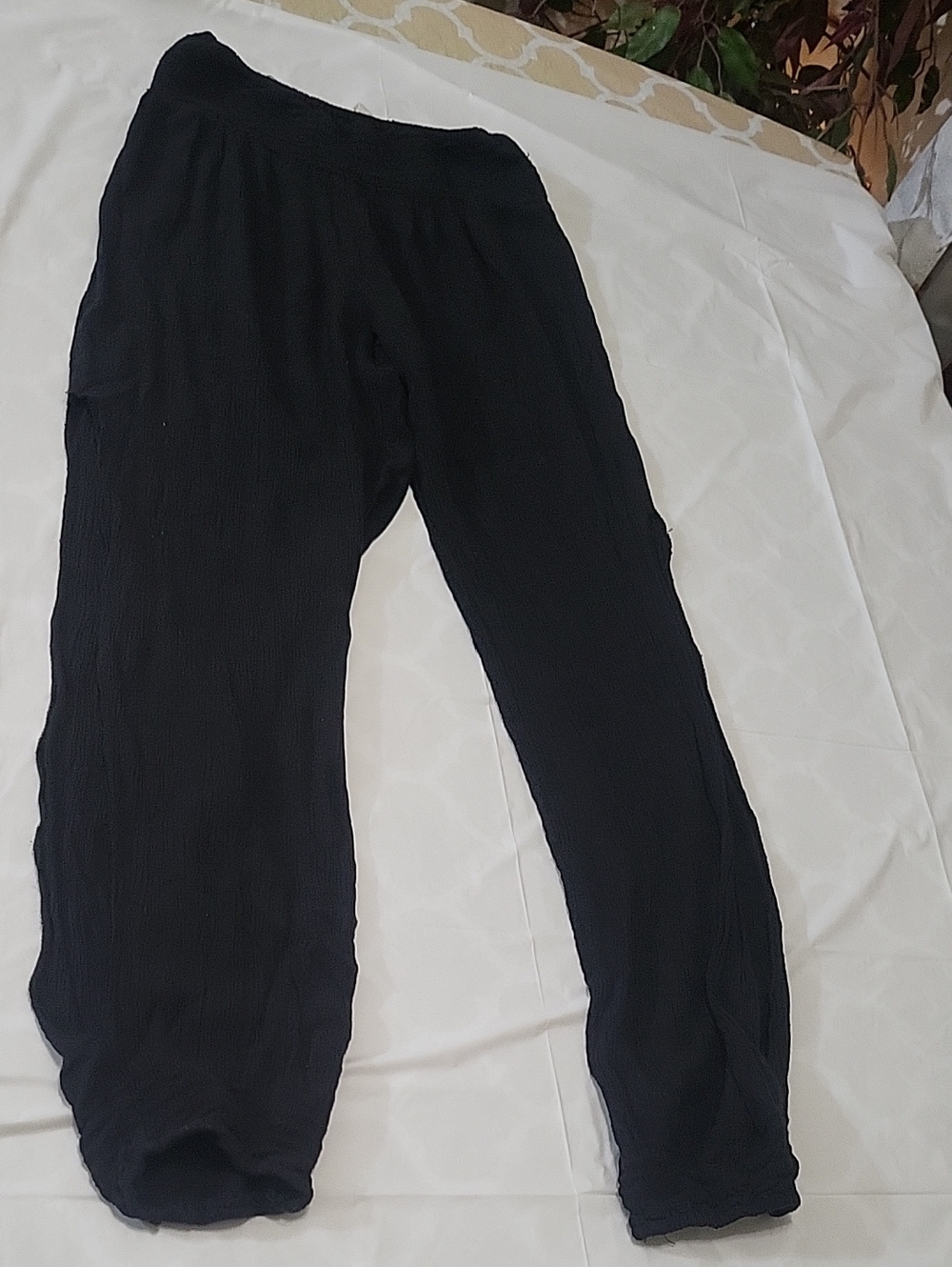 Black Lightweight Elastic Waist Pants